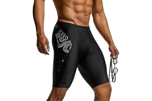 TSLA Men's Athletic Training Swimsuit Jammers, Endurance Racing Swim Trunks, Quick Dry UPF 50+ Sun Protection Swim Shorts