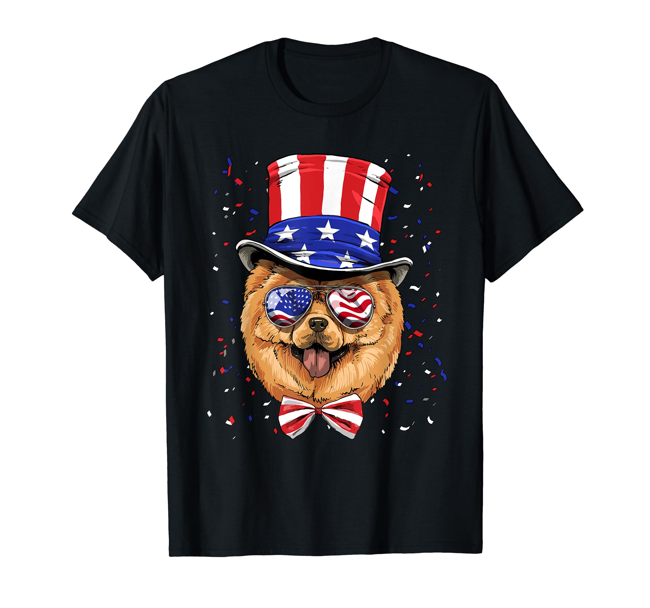 Chow Chow 4th of July American Dog USA Flag T-Shirt