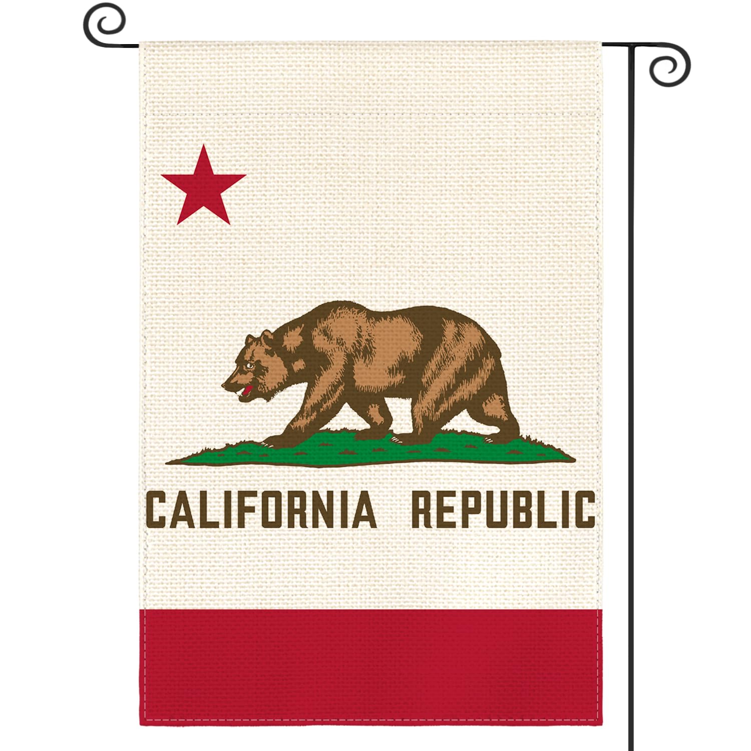 Photo 1 of AVOIN colorlife California U.S. States Garden Flag 12x18 Inch Double Sided Outside, Patriotic Unity Local Yard Outdoor Flag