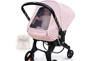 BEATOUTOU Summer Baby Car Seat Cover Compatible with Doona Car Seat and Stroller,Breathable Sunproof Car Seat Canopy for Girls,Suitable for Spring/Summer/Autumn Use (Pink)