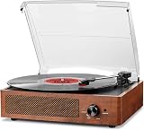 cotsoco Vinyl Record Player Turntable Bluetooth 2 Speakers 3 Speed Orange