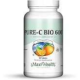 Vitamin C Complex 600 mg Supplement – Recommended Daily Dose Vitamin C Tablets with Lemon Bioflavonoids, Calcium & Phosphorus – Immune Health Support – Pure-C Bio 600 - Non-GMO, Vit C Vegan 90 Tablets