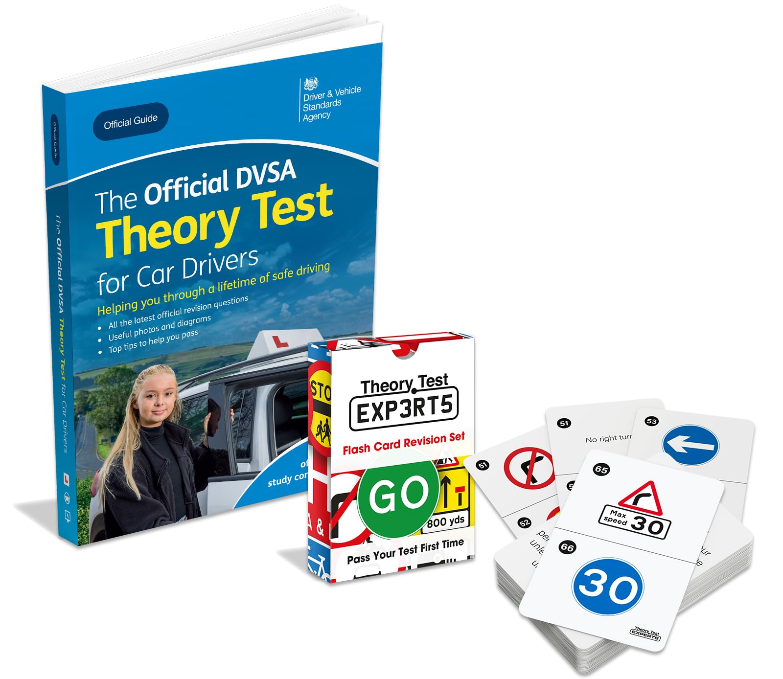 Theory Test Experts Intensive Kit - Theory Test Book 2025 UK DVSA + 128 Theory Test Flash Cards 2026 UK - Driving Instructor Approved - Driving Test Gifts For Teenage Boys & Girls 16-18 Years
