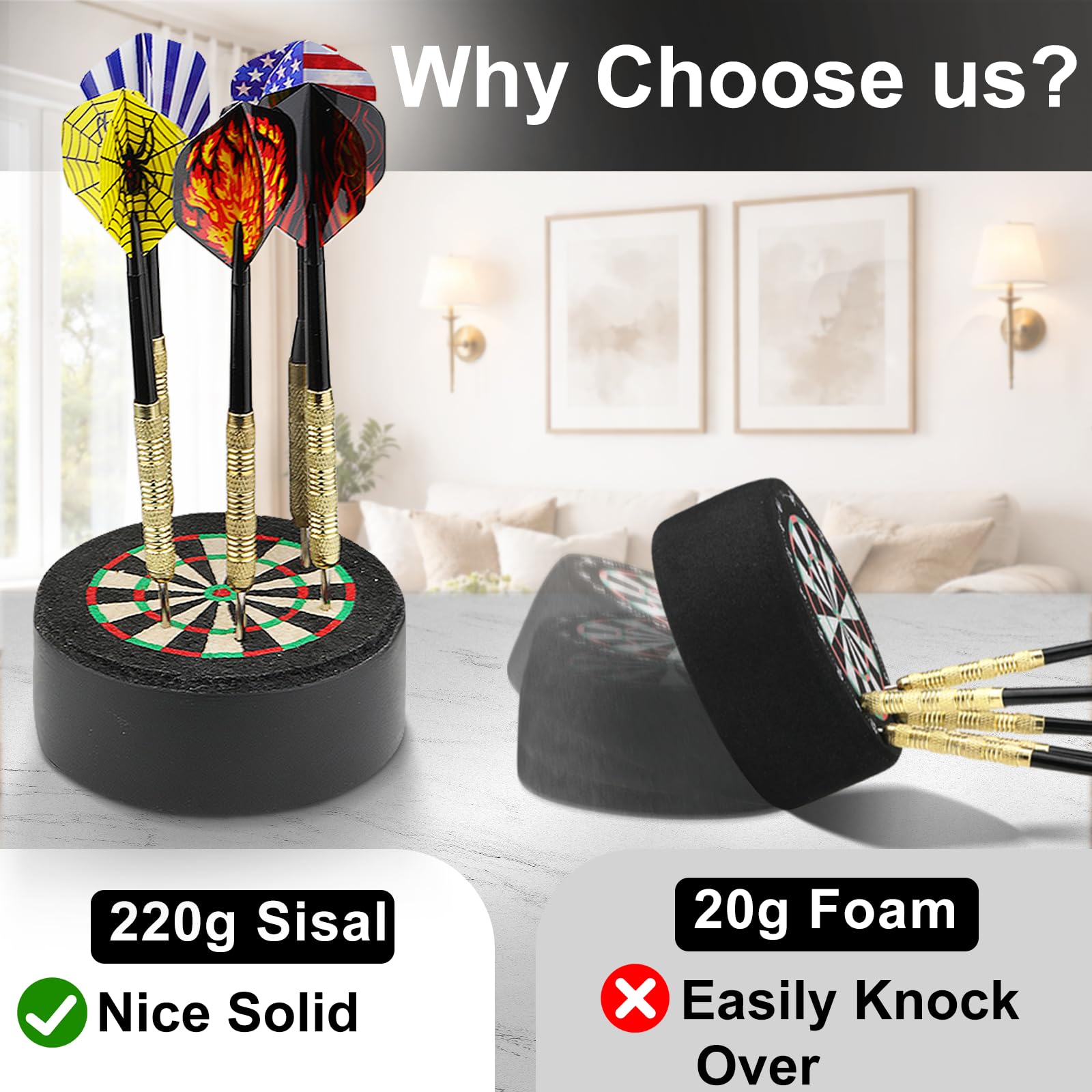Sisal Dart Halter, Heavy Duty Dartpfeile Halterung Display Dartpfeil Ständer Mini Darthalter Dartständer, Tragbares Darts Rack Pfeil Aufbewahrung Holder Geschenke für Dartfans Dartspieler Männer 6