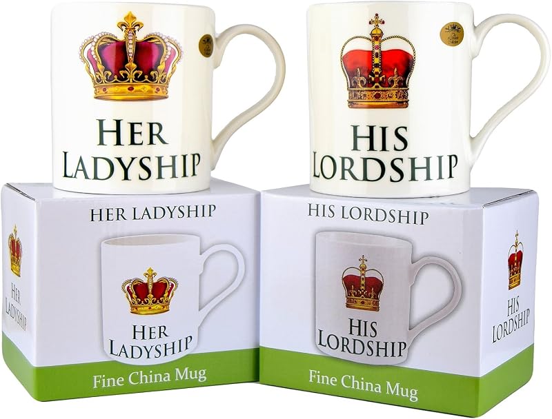The Leonardo Collection His Lordship & Her Ladyship Mugs Set 2 Gift Boxes