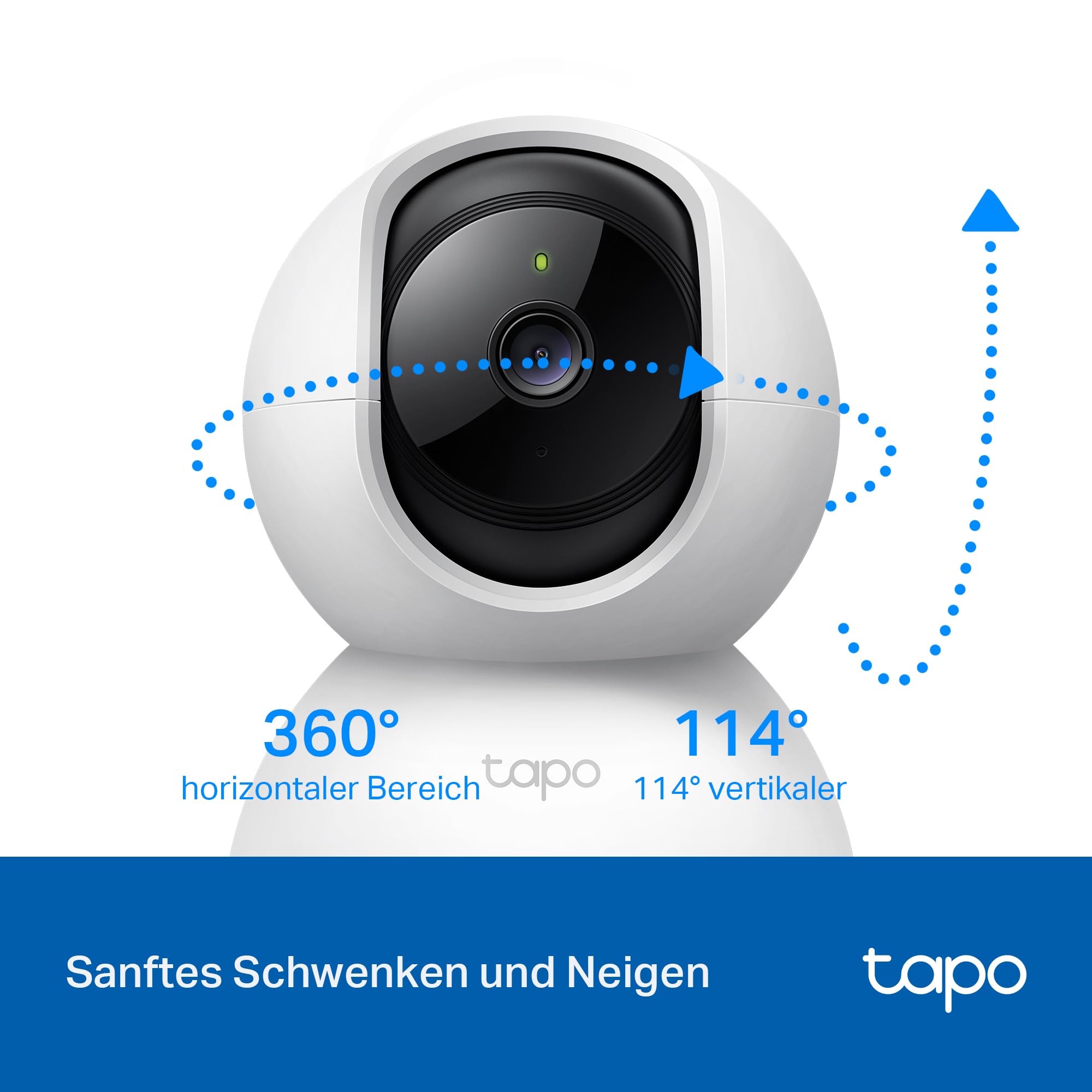 Tapo TP-Link C200P2 360° Überwachungskamera für den Innenbereich, 1080P, Nachtsicht, Bewegungserkennung, Zwei-Wege-Audio, kompatibel mit Alexa&Google Assistant, für Babys/Haustiere, 2 stück C200 5