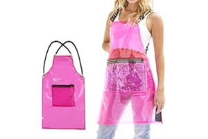 MoyRetty Transparent Apron for Hair Stylist, Clear and Waterproof Apron for Barber or Nail Stylist Accessories