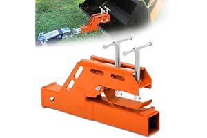 AIWARGOD 2024 New Upgraded Clamp on Trailer Hitch for Tractor, Clamp-on Tractor Bucket Hitch 2" Ball Mount Receiver Adapter for Kubota Tractor Bucket, Bucket Trailer Hitch Attachment, Orange
