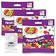 Jelly Belly Fruit Bowl Mix Jelly Beans- 3 Pack- 3.5 oz each, Fruity Jelly Beans- Juicy Burst of Summer in Every Bite! Perfect Candy Treat for Refreshing Snacking, comes with 1 R.U.S. Candy Company pocket size travel bag (Fruit Bowl)