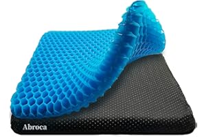 ABROCA Seat Cushion, 20" Large Gel Seat Cushion for Long Sitting Pressure Relief– Back Sciatica Tailbone Pain Relief Pad, Car Seat Cushion Pad, Wheelchair Office Desk Chair Driver Seat Cushions Cooling Pads
