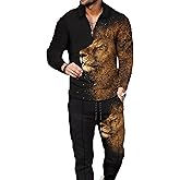 Kubsid Mens Tracksuit Set 2 Piece Long Sleeve Polo Shirt and Pants Jogging Sweatsuits Sets Casual Fashion Vacation Outfits