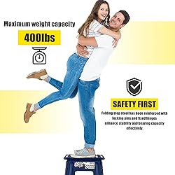 Delxo Folding Step Stool 17.5 Inch,Heavy Duty Step