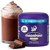 MoonBrew Nighttime Magnesium Hot Cocoa Jar, Natural Sleep Aid Drink Mix for Adults - Calming Melatonin-Free Sleep Support - Sleepy Hot Chocolate Powder with L-Theanine, Chamomile & Zinc Glycinate