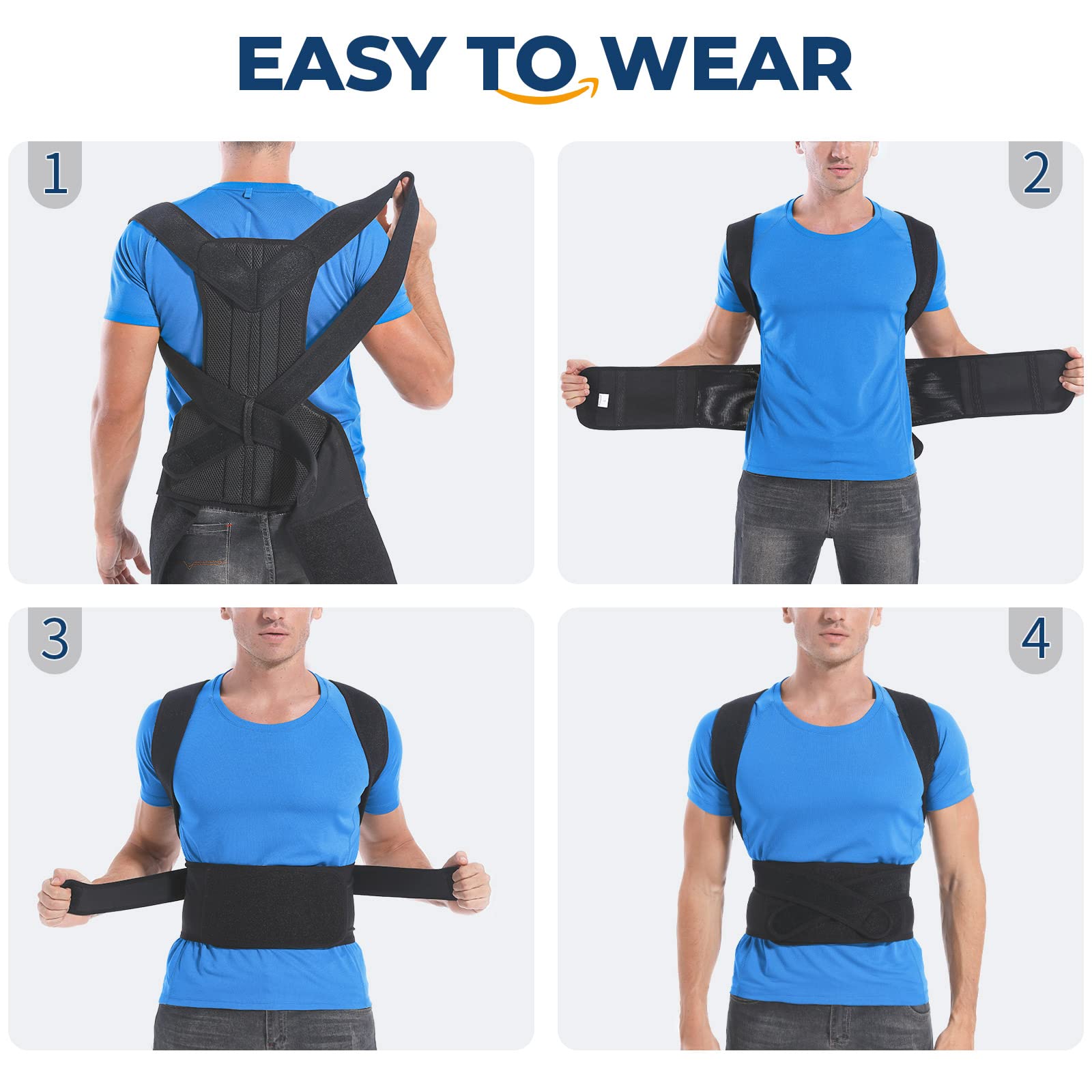 Back Brace Posture Corrector for Women and Men, Back Braces for Upper and Lower Back Pain Relief, Adjustable and Fully Back Support Improve Posture and Lumbar Support(M, 30