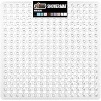Gorilla Grip Patented Shower and Bathtub Mat, 21x21, Small Square Shower Stall Floor Mats with Suction Cups and Drainage Hole