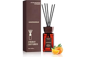 GAGINGOOLD Orange Scent Reed Diffuser Set, 5.2 fl oz Citrus Reed Diffuser with 7 Sticks, Aromatherapy Long-Lasting Home Fragr