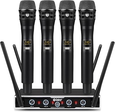 D Debra UHF Wireless Mic System 4x16 Channels 4 Handheld mics 80m