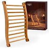 RUVARO Sauna Backrest &ndash; Canadian Red Cedar Ergonomic Back Support | S-Shaped Design, For Infrared &amp; Traditional Saunas, Non-Slip Pads, Lumbar Support, No Assembly, Sauna Accessories
