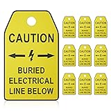 10 Pieces Yellow Safety Warning Tag, 2.4"* 4" for