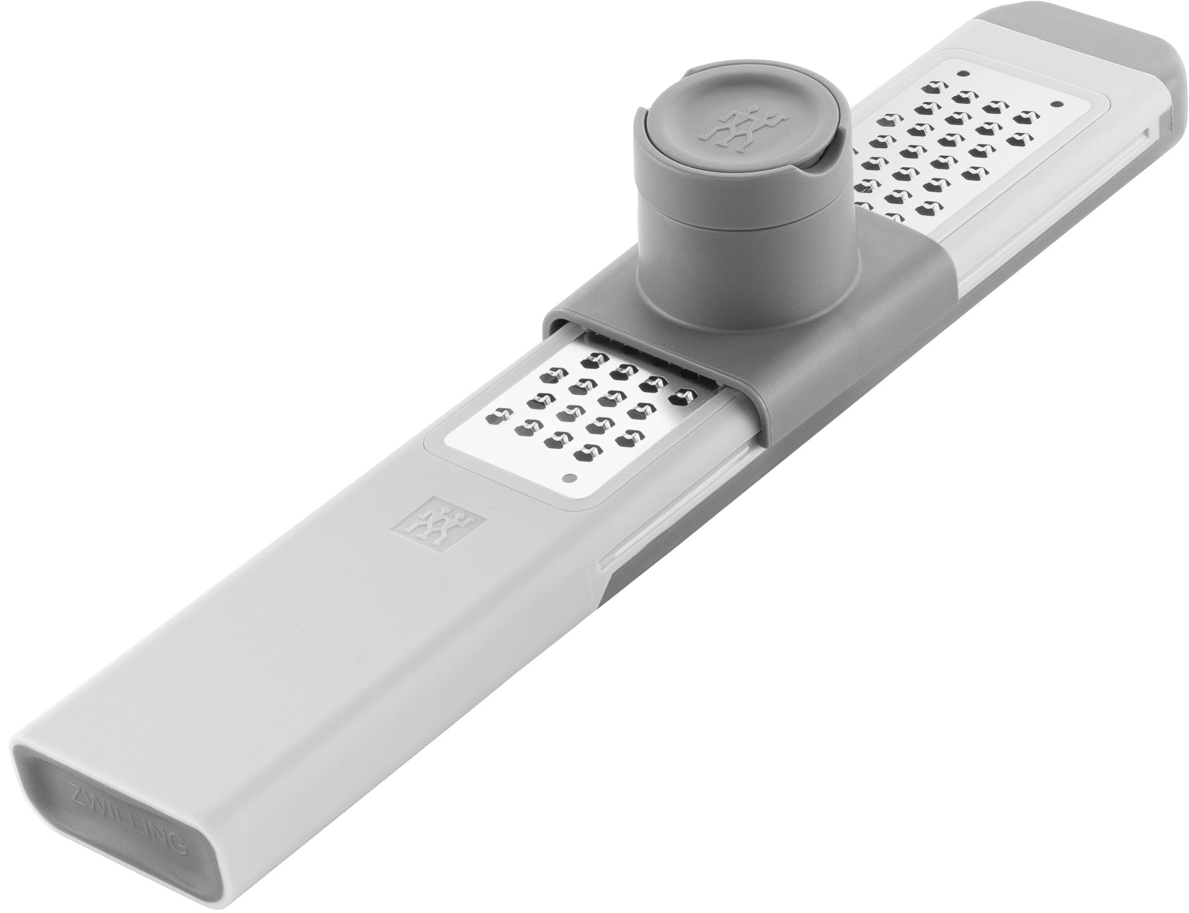 ZWILLING Z-Cut Stainles Steel Fine Grater, Multifunctional, Plastic Housing, Two-Way Grating Technology, Grey