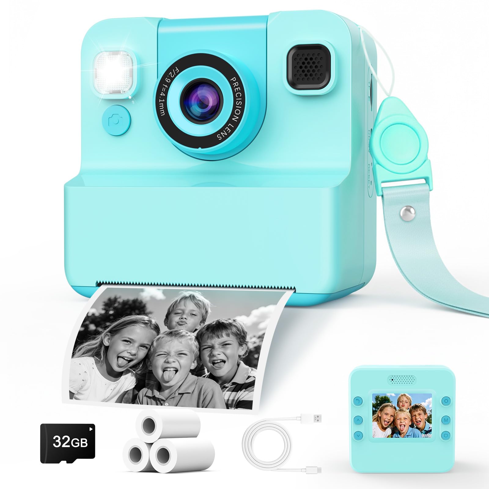 Yidoroye Kids Camera Instant Print, Toys for 3-10 Year Old Boys Girls Gifts 2.4'' HD 1080P Video & 32GB SD Printing Camera for Kids Gifts for 3 4 5 6 7 8 9 Year Old Boys Girls Birthday Presents Xmas — image 1