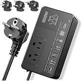 1600W 220V to 110V Converter, Power Any 110&ndash;120V U.S. Appliance in 220&ndash;250V | Pure Sine Wave Voltage Converter US to Europe International Travel, No Load-Type Restrictions - Plug &amp; Play