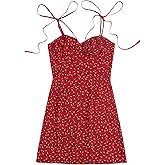 Floerns Women's Summer Tie Strap Ditsy Floral A Line Cami Dress