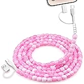 4 in1 USB Cable for iPhone Beaded Phone Charger 60W Fast Charging Data Transfer 6.6FT Long Stylish Durable Multi Type C Charging Cord Women Girls for iPhone 17 Samsung S25 iPad Airpods Car, Pink