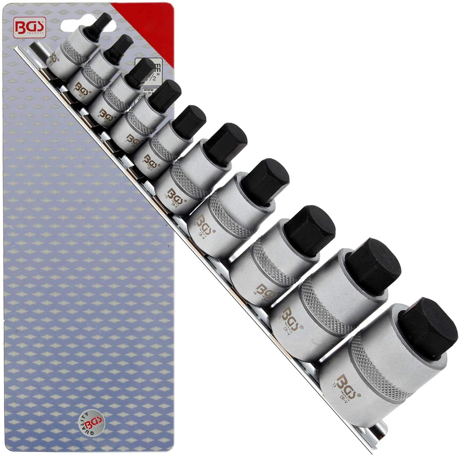 BGS 5099 | Bit Socket Set | extra short | internal Hexagon 4 - 19 mm | 10 pcs.