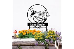 Personalized Metal Garden Sign, Custom Flowers Bird Garden Decor Sign, Customized Bird Outdoor Waterproof Garden Stake Plaque