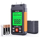 Wood Moisture Meter, TopTes Digital Moisture Meter TS-630, Handheld Humidity Tester with 2.25-inch LCD Display, Tricolor Backlight, Check The Dampness Level on Firewood/Drywall - Orange