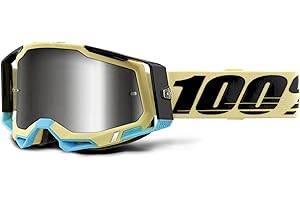 100% Racecraft 2 Mountain Bike & Motocross Goggles - MX and MTB Racing Protective Eyewear (AIRBLAST - Mirror Silver Lens)