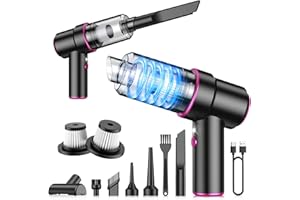 CODN Handheld Car Vacuum Portable Cordless 12000PA, 2 in 1 Handheld Vacuum Cleaner and Air Duster with Multi-Nozzles and LED Light, Mini Hand Held Vacuum Rechargeable for Home, Car, Office, Pet Hair