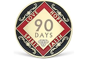 LREQASOR 90 Days NA Medallion 3 Months Recovery Chip for NA AA 12 Step Narcotics Anonymous Coin Anniversary Token Clean and Sober Gifts for Men Women Celebrating Sobriety and Addiction Recovery