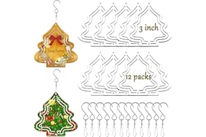 WindMage 12Pack 3inch Sublimation Wind Spinner Blanks 3D Aluminum Metal Wind Sculpture for Yard and Garden Indoor Art Sublimation Christmas Ornament Hanging Decoration (Christmas Tree)