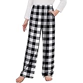 Arshiner Pajama Pants for Girls Long Sleep Plaid Pants Soft Lounge Pj Bottoms with Pockets