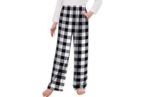 Arshiner Pajama Pants for Girls Long Sleep Plaid Pants Soft Lounge Pj Bottoms with Pockets