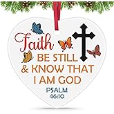 Christian Gifts for Women Faith Christmas Ornament Birthday Inspirational Gift for Women Religious Spiritual Gifts for Friends Mom Sister Girl Easter Present for Her Christian Hanging Ceramic Ornament