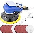 5 Inch Air Random Orbital Sander, Pneumatic Palm Sander tool with 10 Pcs Sandpapers, Air Sanders For Auto Body Work By Bowd