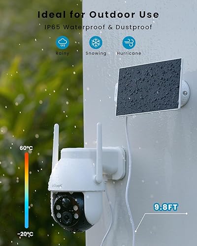 ieGeek Security Cameras Wireless Outdoor, 2K Solar WiFi Camera for