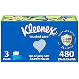 Kleenex Trusted Care Facial Tissues, 3 Flat