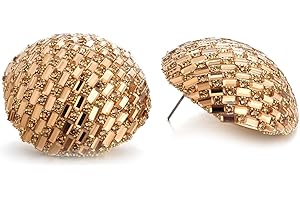 RUOFFETA Large Disco Ball Earrings, Sparkly Half-Ball Earrings for Women 60s 70s Outfits Costume Accessories