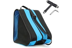 Qavctw Roller Skate Bag Ice Skate with T Tool Accessory Adjustable Shoulder Strap and Top Handle Oxford Cloth Premium Bag to Carry Ice Skates Roller Skates Inline Skates for Both Kids and Adults
