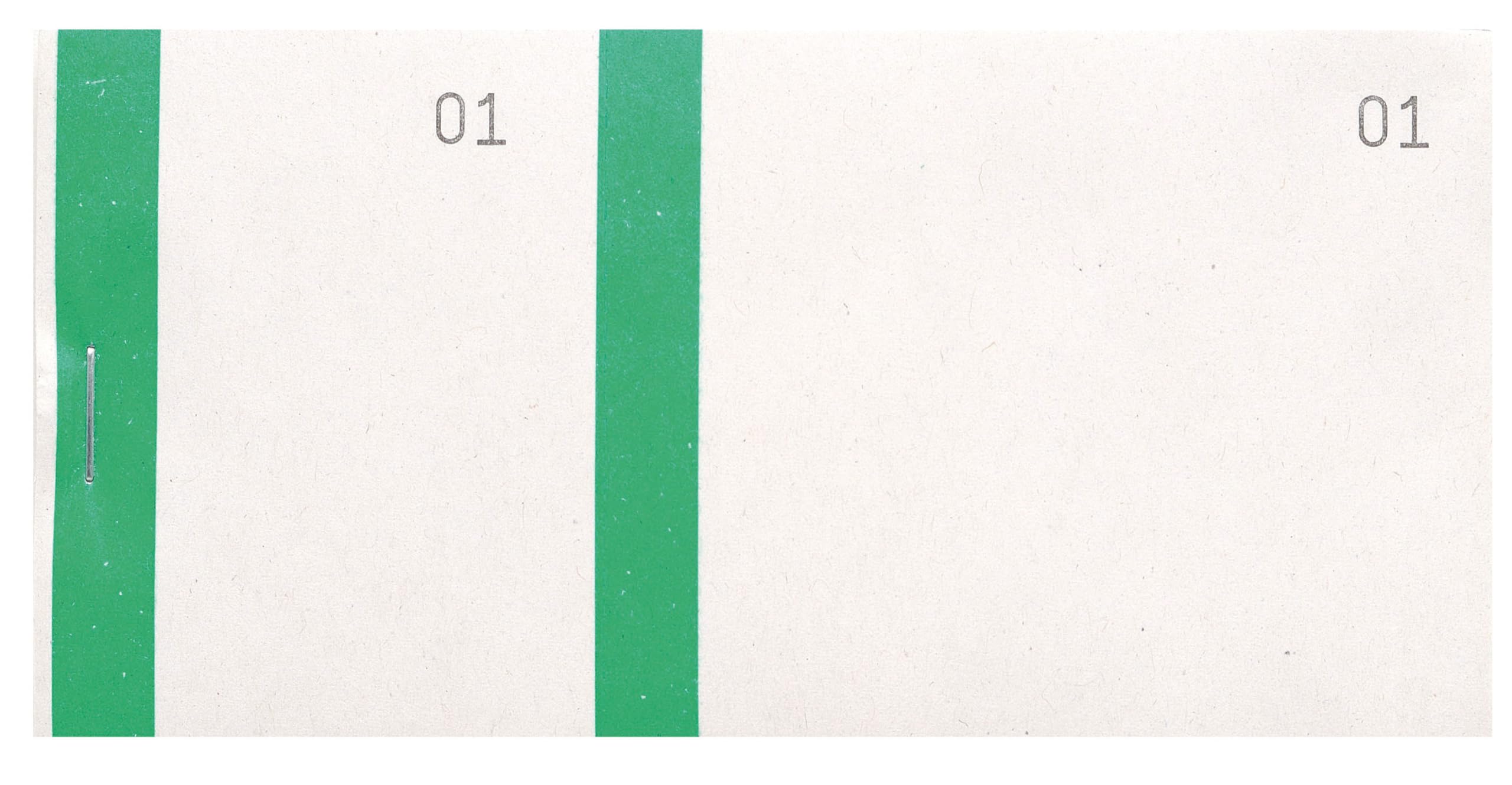 Exacompta - Ref 96305E - Sellers Blocks - 66 x 135mm in Size, 100 Sheets, Double Numbered 1-100, Detachable Micro-Perforations - Green Stripe (Pack of 10)