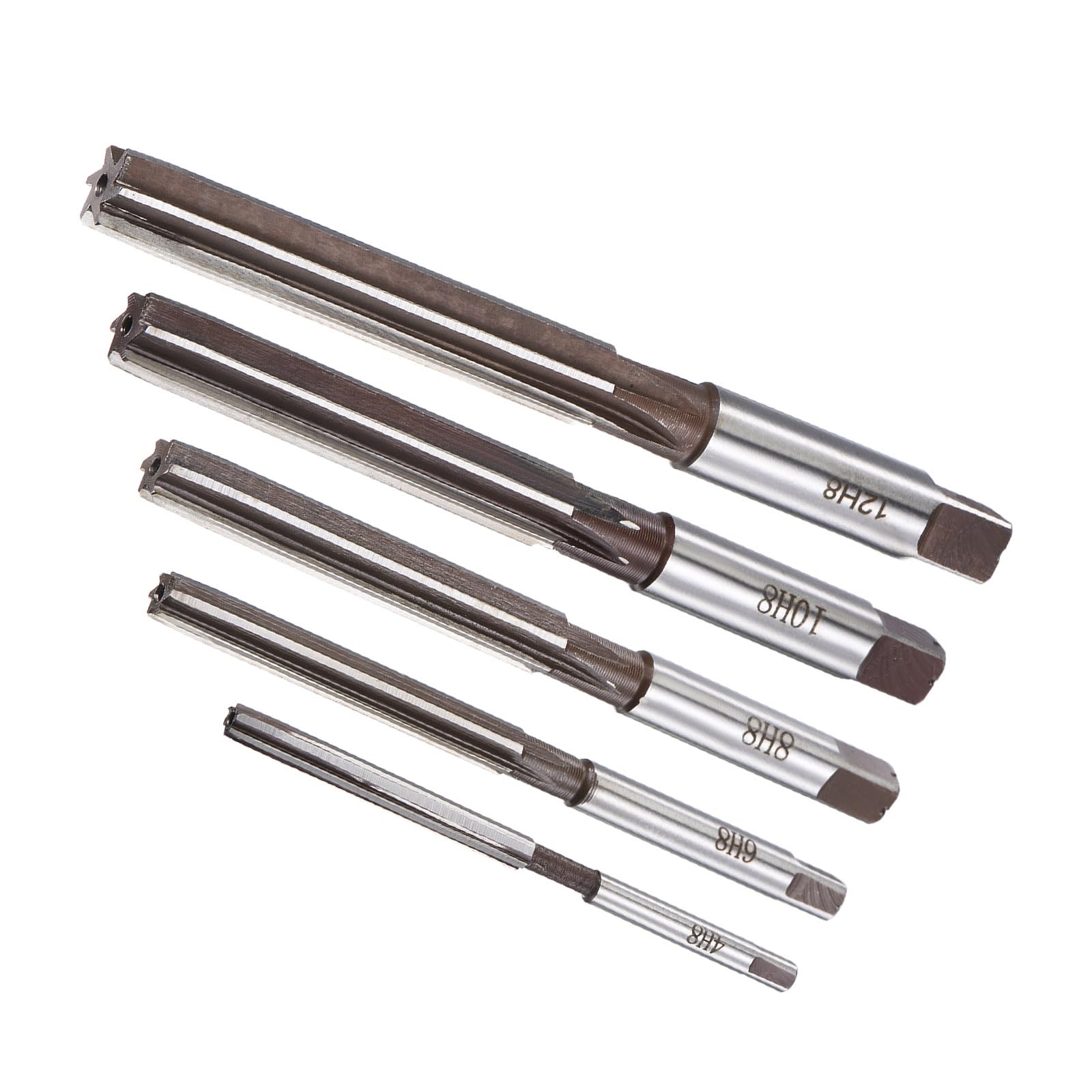 CoCud Hand Reamers Set, 4mm-12mm Cutting Diameter 6 Flutes, Steel Milling Cutter Tool - (Applications: for Aluminum, Copper, Plastic), 5 Pieces