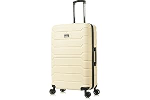 InUSA TREND Luggage with Spinner Wheels | Durable Lightweight Hardside Suitcase, Travel bag with Handle and Trolley, 28-Inch Large Checked luggage | Sand