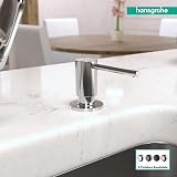 Hansgrohe 40438001 Focus Soap Dispenser Chrome Metal 16 oz 2 1/8" Counter Depth view 3