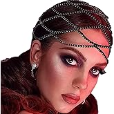 NAISKA Rhinestone Head Chain Wedding Bride Crystal Headpieces Caps Vintage 1920S Party Flapper Hair Headband Jewelry Gatsby Hair Accessories for Women and Girls