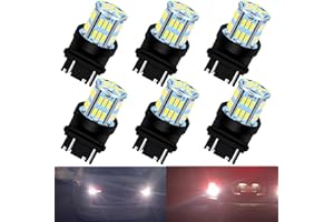 UNXMRFF 3157 LED Light Bulb White Super Bright 4014 39-SMD 3156 3056 3057 4157 3047 4057 T25 3457 LED Bulbs Replacement for Brake Lights, Backup Reverse Lights (Pack of 6)