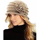 Womens 1920s Vintage Upturn Brim Wool Blend Cloche Church Hat Winter Felt Bucket Bowler Hat Crushable Foldable
